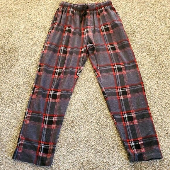 Lounge pants, gray plaid.  Size medium.  Preppy Perry Ellis portfolio. - Picture 1 of 5